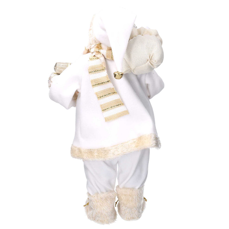 Babbo natale in tessuto bianco e oro cm xh80-4