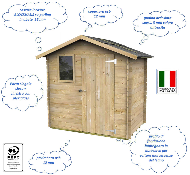 Casetta Box da Giardino per Attrezzi 198x130 cm con Porta Singola Cieca in Legno Verde-4