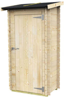 Casetta Box da Giardino per Attrezzi 94x64 cm con Porta Singola Cieca in Legno Naturale-1