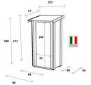 Casetta Box da Giardino per Attrezzi 94x64 cm con Porta Singola Cieca in Legno Naturale-5