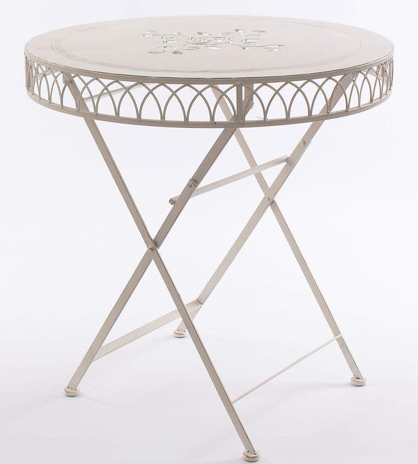 Table basse de jardin Ø70xH73 cm en métal blanc online