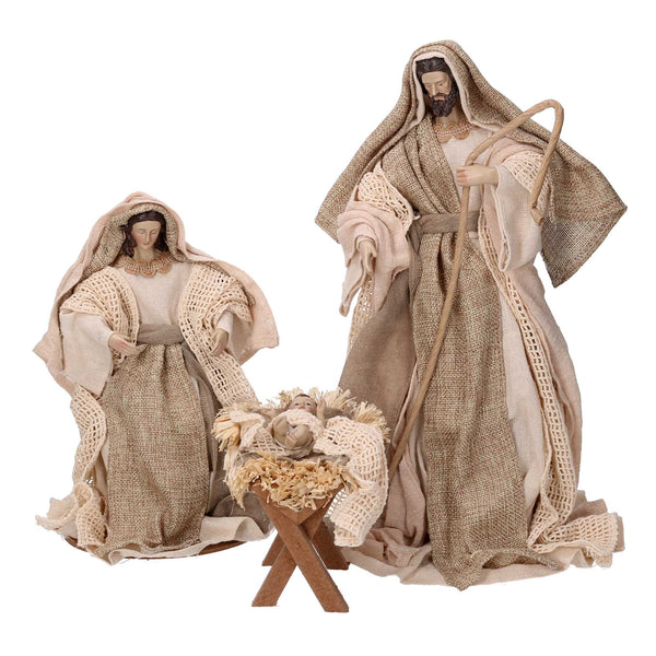 prezzo Natività tessuto set 3pz beige cm xh25,5