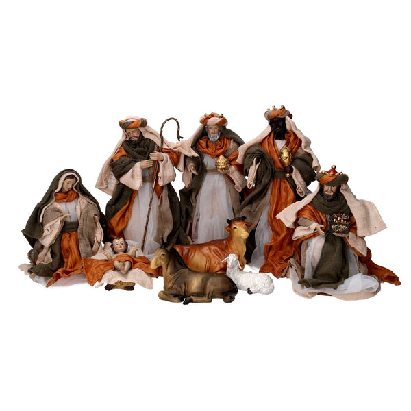 sconto Natività tessuto set 9pz ocra cm xh30,5