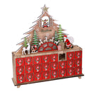 Calendario dell'Avvento in Legno con Led albero rosso cm 31x8xh34,5-2