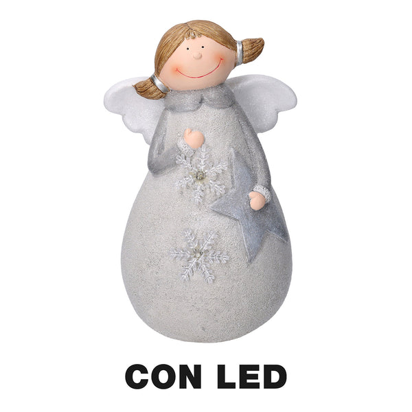 Ange en résine avec Led blanc cm 24x20,5xh38 online