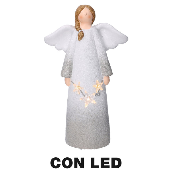 Ange en résine avec Led blanc cm 24x11,5xh41 sconto