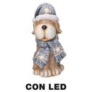 Cane in Resina con Led cappello grigio cm 22x19,5xh40-1