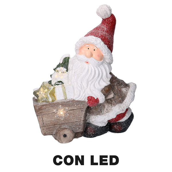 acquista Marionnette Père Noël en résine avec LED rouge cm 39,5x17,5xh47,5