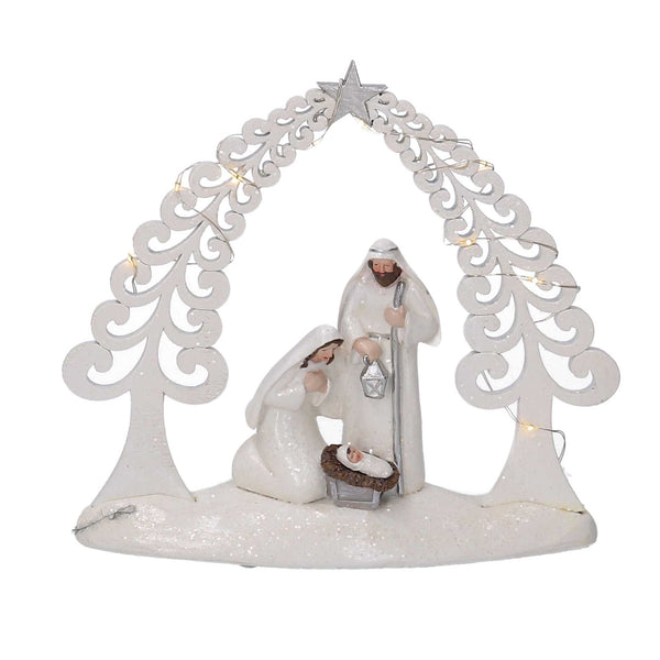 Natività resina bianco con led cm 20x5,5xh17 acquista