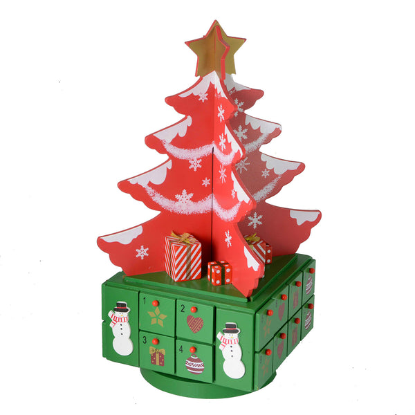 sconto Mini sapin de Noël en bois rouge cm 19x19xh41