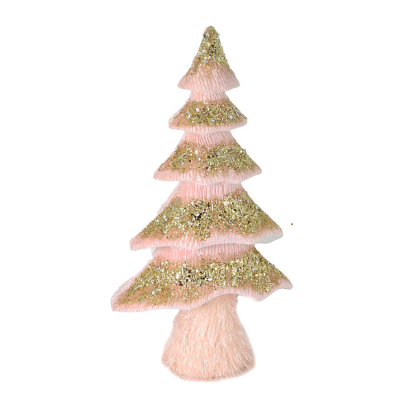 Mini sapin de Noël en tissu rose cm 32x13xh51 acquista