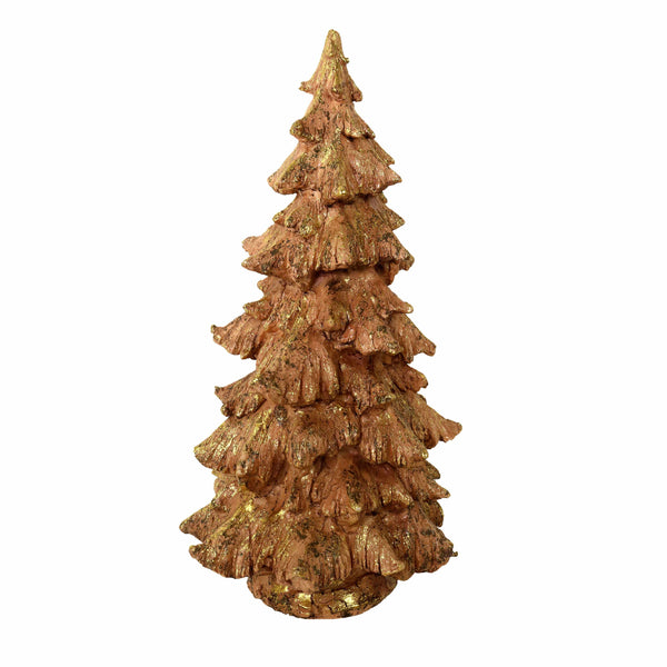 Mini sapin de Noël en résine paillettes d'or rose cm Ø24xh46 acquista