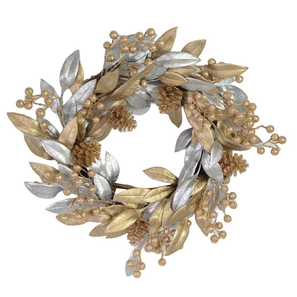 online Couronne avec feuilles d'or et d'argent cm Ø45