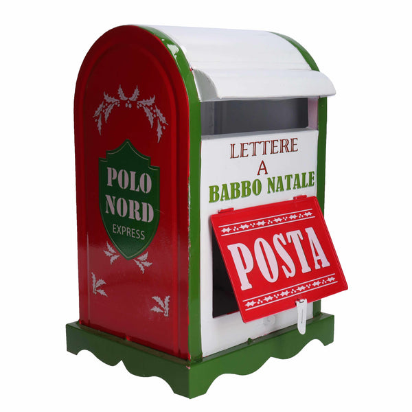 acquista Boîte aux lettres Noël Père Noël 20x22,5xh33 cm en métal blanc vert