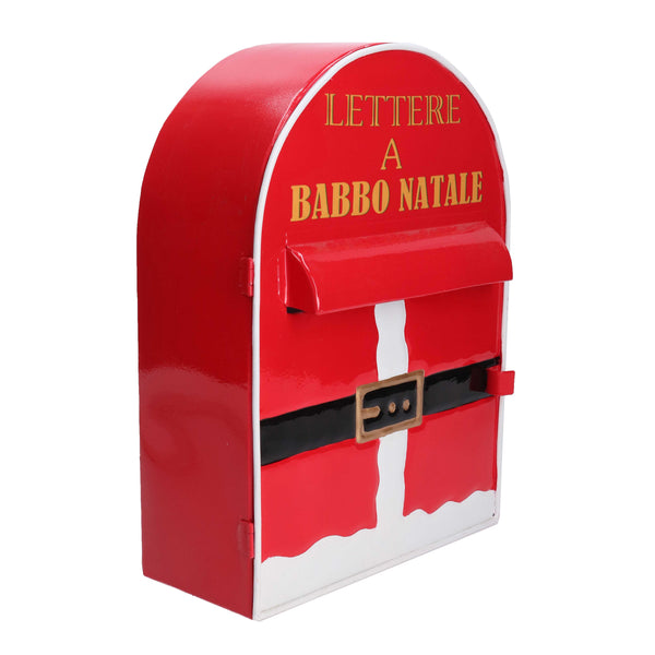 online Boîte aux lettres Noël Père Noël 22,5x12xh30 cm en métal Père Noël rouge