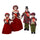 Famille de chanteurs en tissu écossais rouge set 4pcs cm 21x15xh70