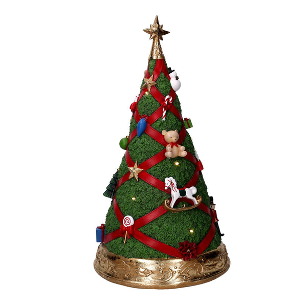 prezzo Albero resina con led rosso e verde cm Ø26,8xh46,3