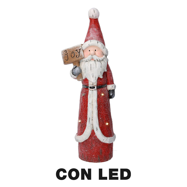 Marionnette Père Noël en résine avec LED rouge cm 19x14xh55,5 prezzo