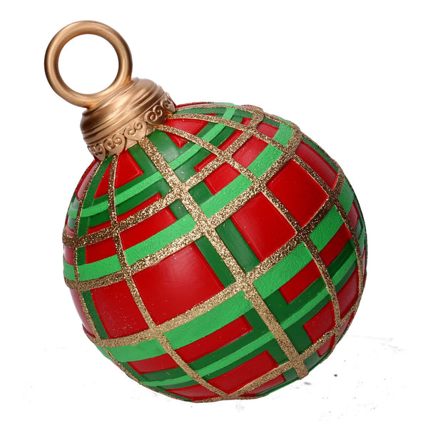 Sfera resina verde e rosso cm 25,5x25xh30,5 online