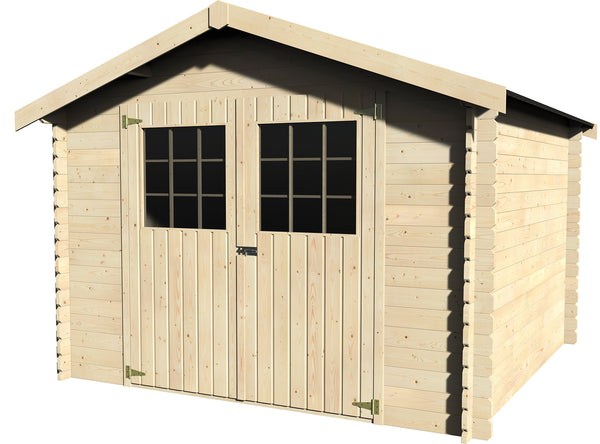 Abri de jardin pour outils 3,17x3,13m sans plancher en bois de sapin 28mm Flosobrak NG prezzo