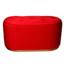 Pouf Contenitore 82x42xh41 cm in Tessuto Velluto Rosso-2