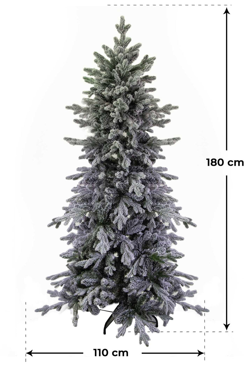 Albero di Natale Artificiale Innevato Grinch Slim Verde Varie Misure-5