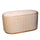 Pouf de rangement 82x42xh41 cm en tissu velours crème