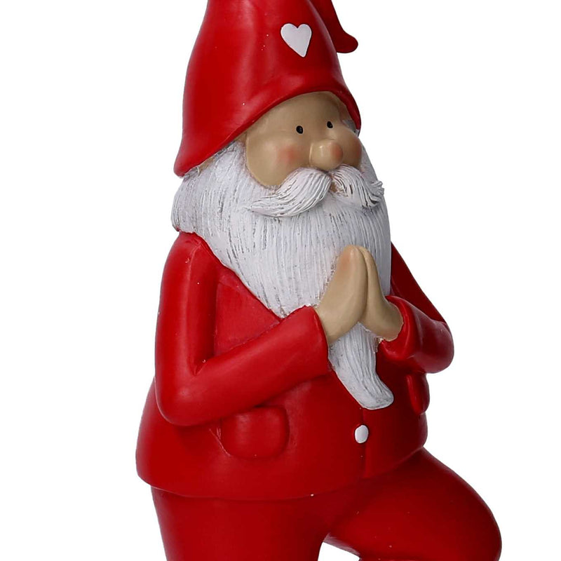 Babbo natale in yoga resina rosso cm 11x8xh31-3