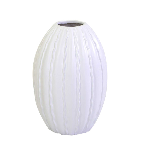 sconto Vase en résine blanc mat Ø42xh61 cm