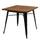 Table New Bristol 80x80xh76 cm en fer noir avec plateau en bois