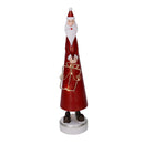 Babbo natale in metallo rosso con led cm 7,5x7,5xh31,5-1