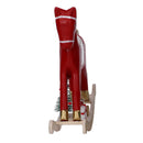 Cavallo a dondolo legno oro e rosso cm 22,5x6xh22-4