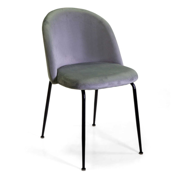 acquista Chaise Sammi 50x57xh47/77,5 cm en tissu velours gris/noir