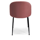 Sedia Sammi 50x57xh47/77,5 cm in Tessuto Velluto Rosa Antico/Nero-5