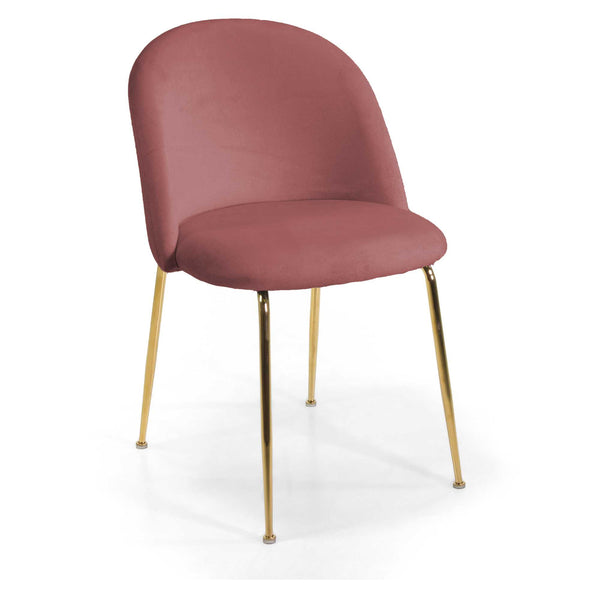 Chaise Sammi 50x57xh47/77,5 cm en tissu velours vieux rose/doré online