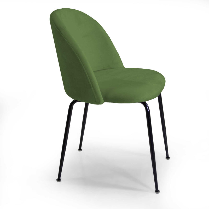 Sedia Sammi 50x57xh47/77,5 cm in Tessuto Velluto Verde/Nero-3