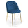 Chaise Sammi 50x57xh47/77,5 cm en tissu velours bleu/or