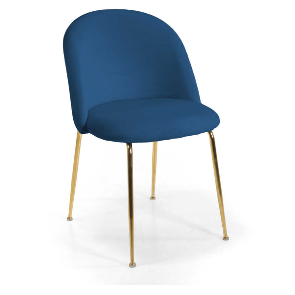 prezzo Chaise Sammi 50x57xh47/77,5 cm en tissu velours bleu/or