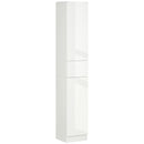 Colonna Bagno 1 Cassetto 2 Armadietti 30x28x170 cm in Legno truciolare e MDF Bianco Lucido-1