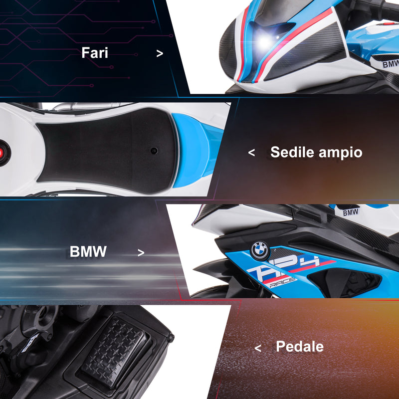 Moto per Bambini 6V BMW HP4 con Fari Blu-4