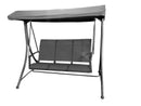 Dondolo 3 Posti da Giardino 195x130x178 cm in Acciaio e Poliestere Grigio Scuro-1