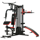 Stazione Fitness Multifunzione 225x175x200 cm in Acciaio e PU Nero-1