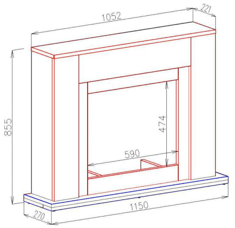 Camino Elettrico da Pavimento 85,5x115x27 cm Effetto Fiamma 1500W Brooklyn & Mars-6