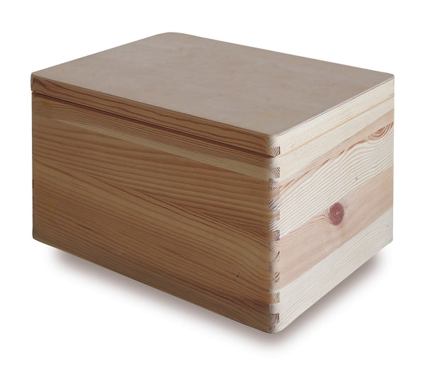 prezzo Boîte avec couvercle 40x30x23 cm en bois de pin naturel