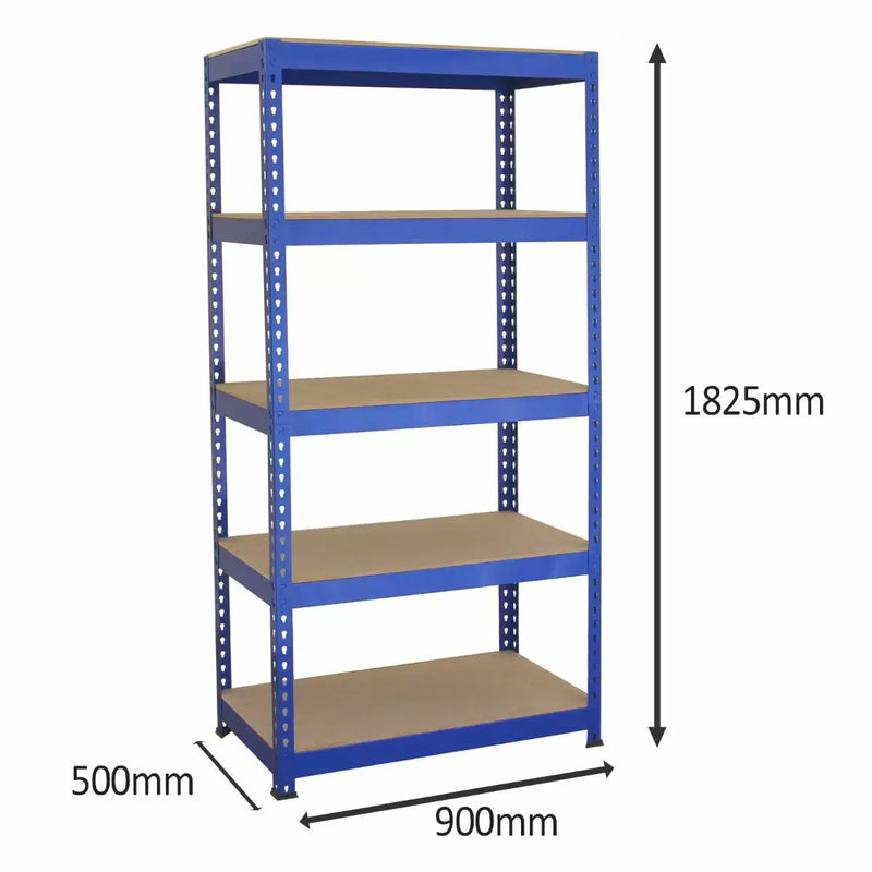 Set 3 Scaffali ad Incastro con Banco da lavoro da 120 cm Piani in MDF Struttura in Acciaio Blu-4