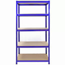 Set 3 Scaffali 5 Ripiani ad Incastro 90x50x180 cm e Martello Piani in MDF Struttura in Acciaio Blu-3