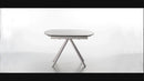Table Extensible 120/180x90x76 cm en Métal avec Plateau en Céramique sur Verre Marbre Gris