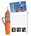 Rete Impermeabile Portatile per Beach Volley 6x0,60m con Paletti in Metallo Bianca-1