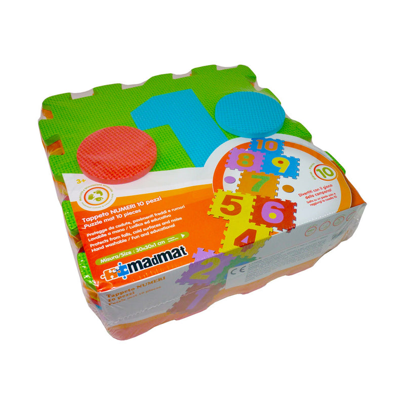 Tappeto Puzzle 10pz per Bambini Componibile Numeri Multicolore-2