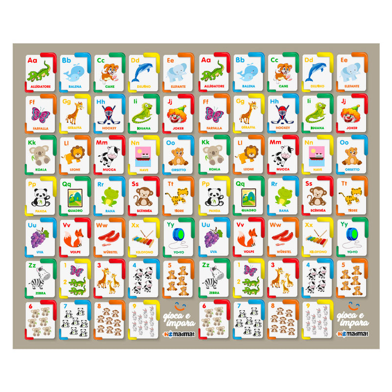 Tappeto Extramorbido per Bambini 200x150 cm Arrotolabile Doppia Grafica Multicolore-1